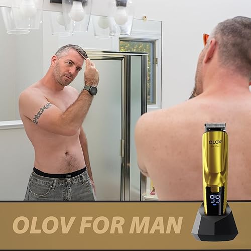 Miniatura 8 de Recortadora de barba, kit de aseo para hombre de 21 piezas y cortapelos, maquinilla de afeitar eléctrica recargable inalámbrica para barba, cara,