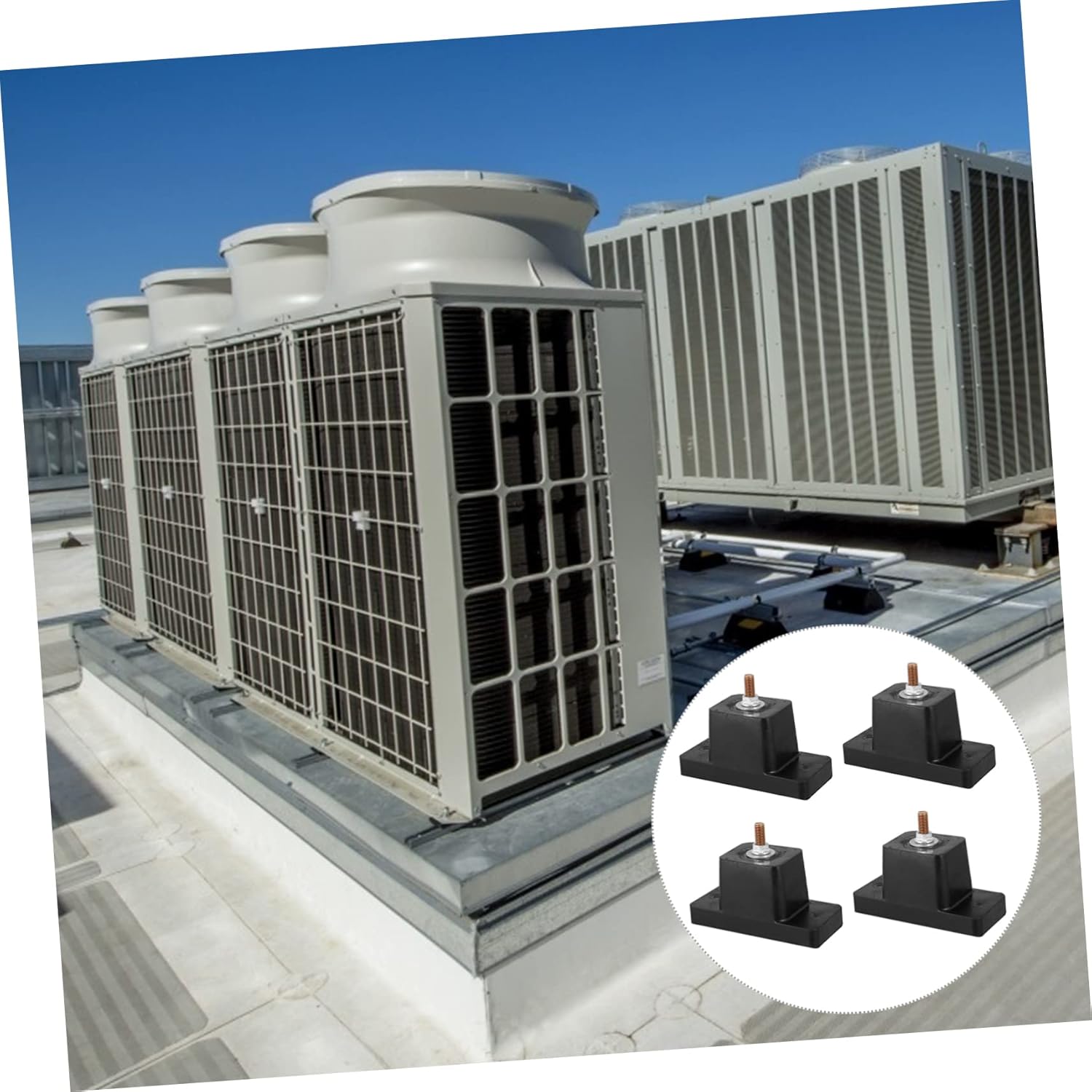 Cabilock 4Pcs Shock Absorbing Base for Air Conditioner Stands Vibration Isolator Pads for Outdoor Units Easy to Install and Store and Design for Fixed Air