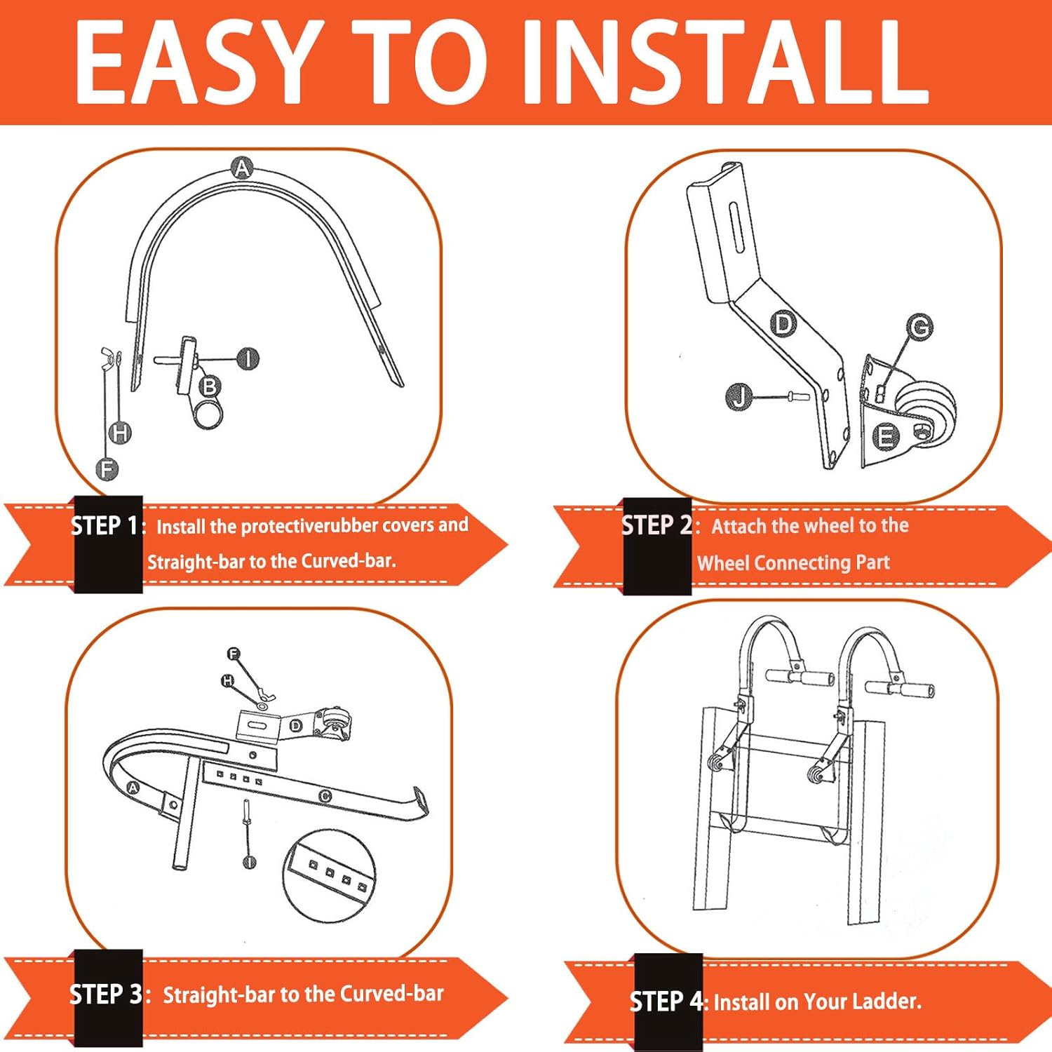 Roof Ladder Hook, Heavy Duty Extension Ladder Stabilizer Roof Ridge Extension with Wheel Rubber Grip T-Bar, 500 lbs Weight Capacity, Fast and Easy Setup to Access Steep Roofs