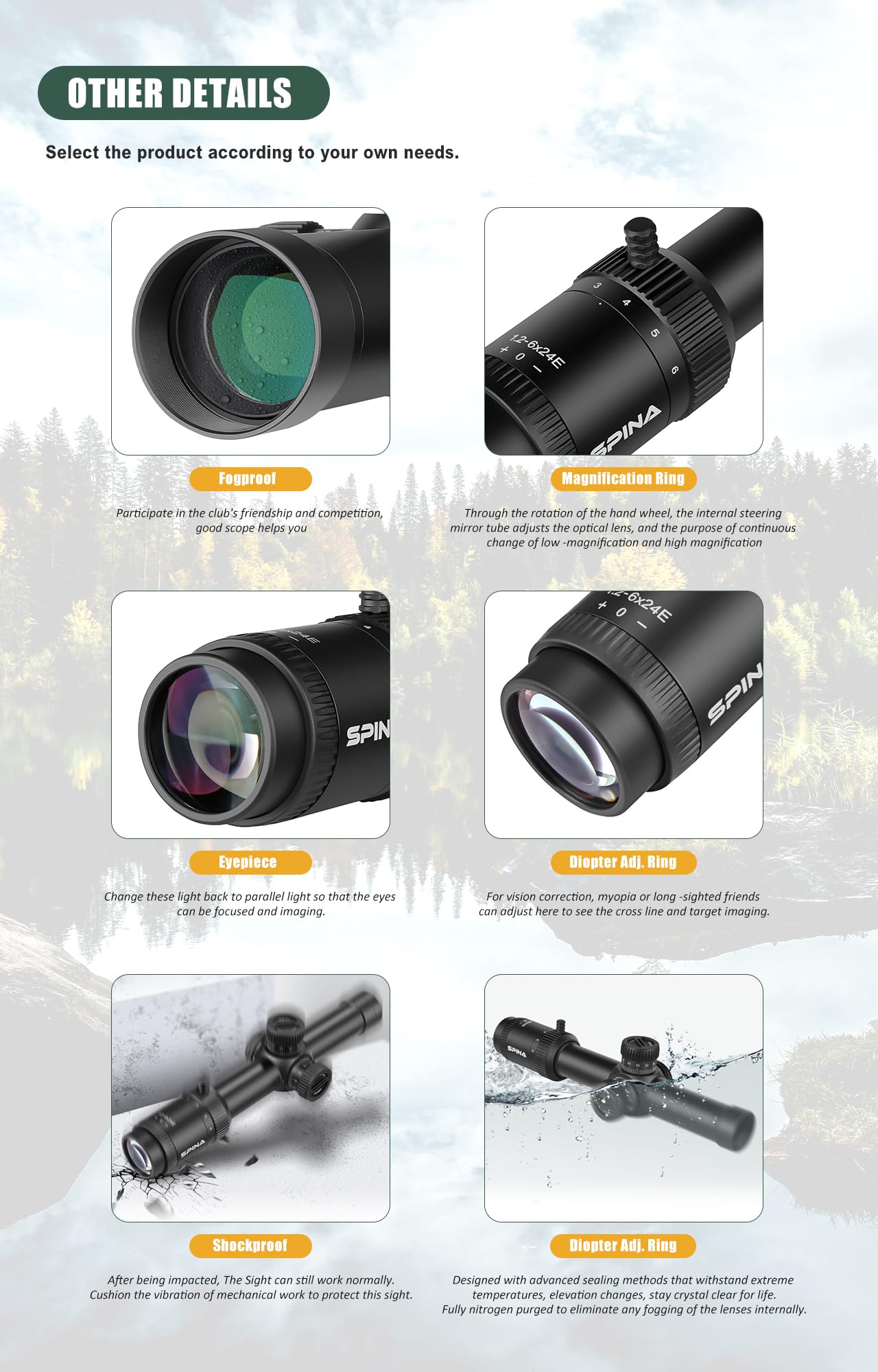 Amazon.co.jp: SPINA OPTICS ライフルスコープ WolfChase 1.2-6x24 FFP