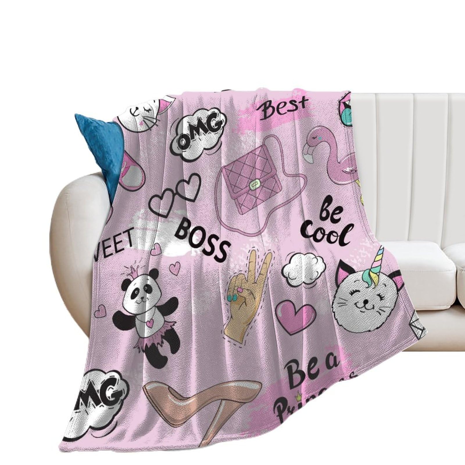 Couverture chaude pour lit plaid flanelle panda couverture polaire douce 150x200cm