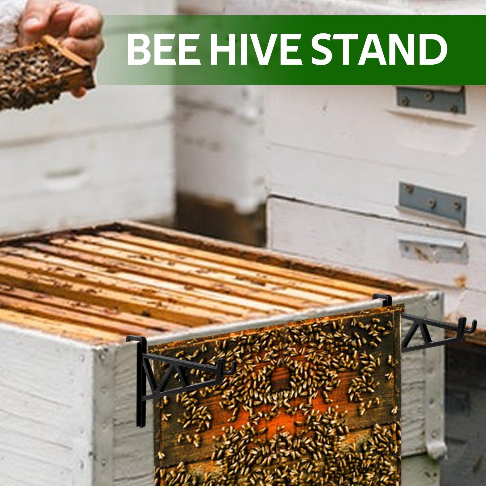 2 Pezzi Supporto per Ispezione Alveari, Ferro Supporto per Alveari per Miele Raccolta e Ispezione Kit di Avviamento per Scatole e Telaini per Api Forniture per Apicoltura (Giallo