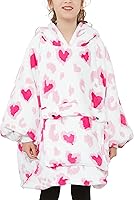 Vista 33 de KFUBUO Manta portátil con capucha para niños, de sherpa con todos los patrones, sudadera de gran tamaño con bolsillo, para niñas y niños de 6-10