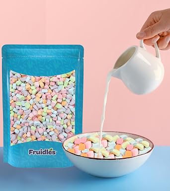 Fruidles Multicolor Mini Dehydrated Marshmallows in Resealable Bag - Mini Marshmallow Bits for Great Toppings (1 Pound)