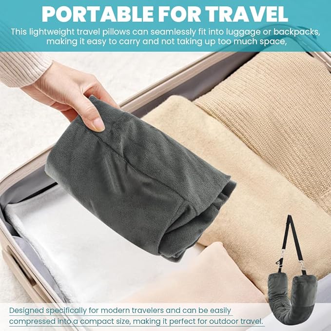 Set 2 Almohadas Viaje Rellenables con Antifaz miniatura 4
