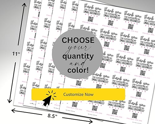 Miniatura 4 de Calcomanías de código QR personalizadas para negocios, gracias por apoyar a mis pequeñas empresas, bonitos suministros de embalaje personalizados,