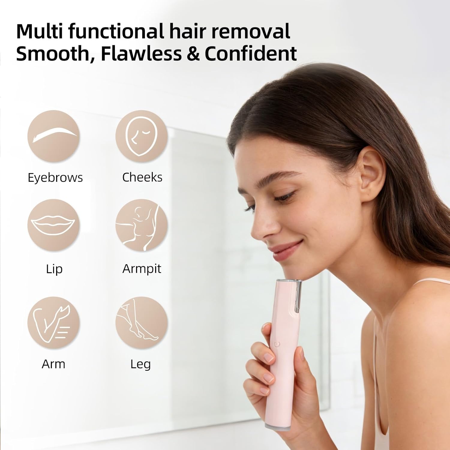 Electric Dermaplane Facial Razor for Women, 2-Speed Sonic Dermaplaning Tool with 5 Replacement Heads, Peach Fuzz Remover & Exfoliator for Smooth Radiant Skin, USB-C Rechargeable