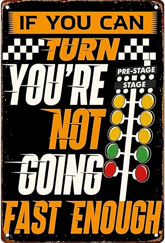 Clásico hierro pintado con patrones de carreras de arrastre divertido decoración de pared de 8 x 12 pulgadas, carteles de metal retro para cocina,