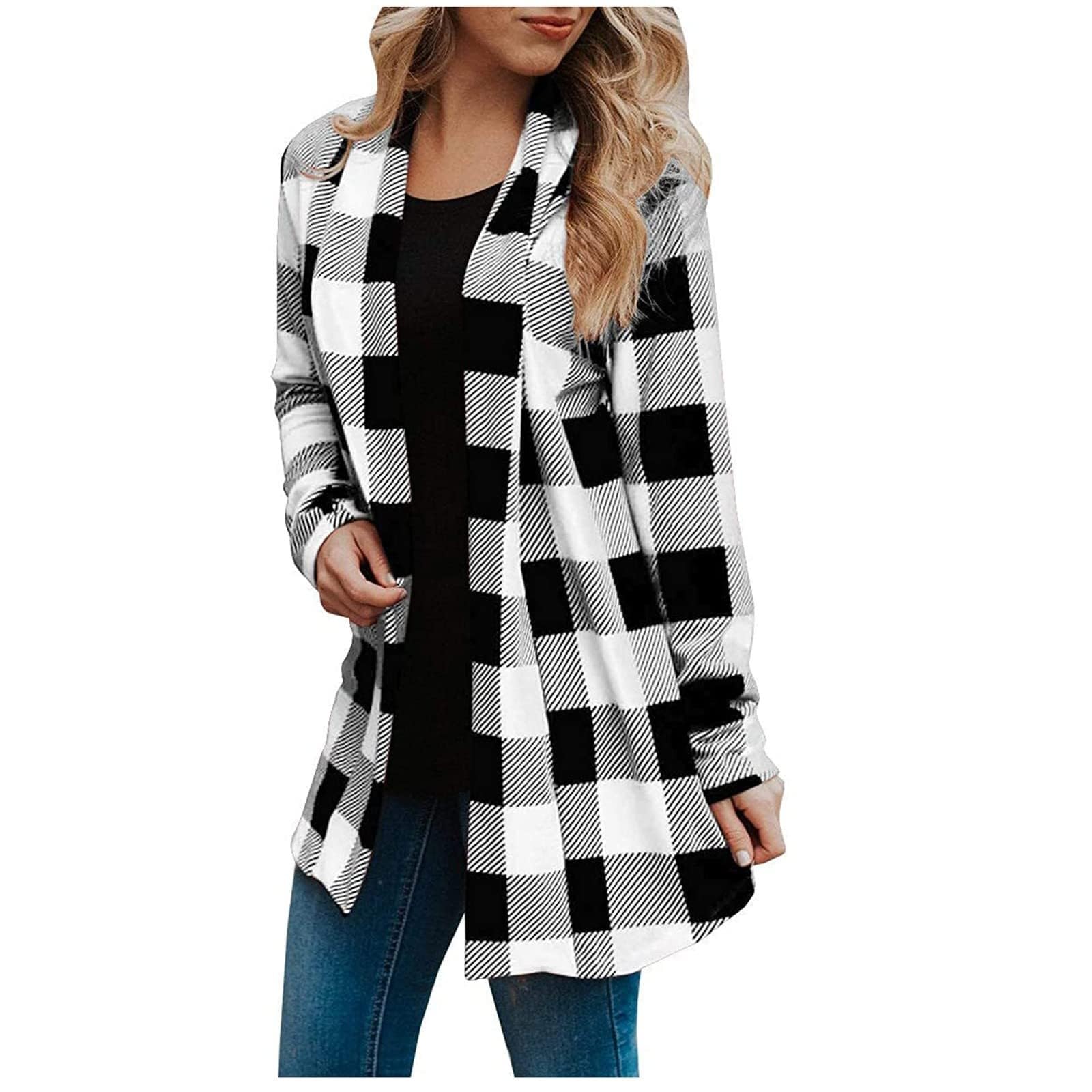 Chaleco largo de mujer bicolor estilo chaqueta grande simple y refrescante 8