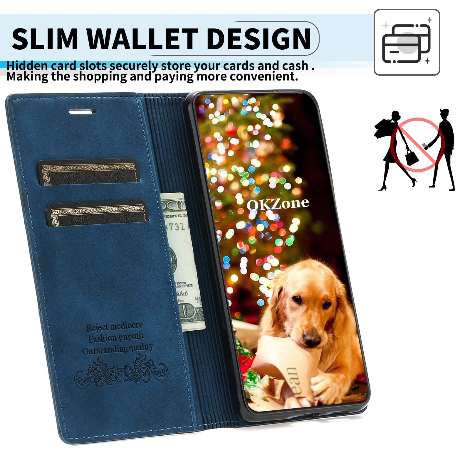 Custodie A Portafoglio Per Oneplus 9 9 Pro 10 10R 7T 8T 8 Pro Custodia Con Chiusura Magnetica Libro Flip Cover Porta Carte Di Credo In Pelle Borse Per Telefono - Foto 5