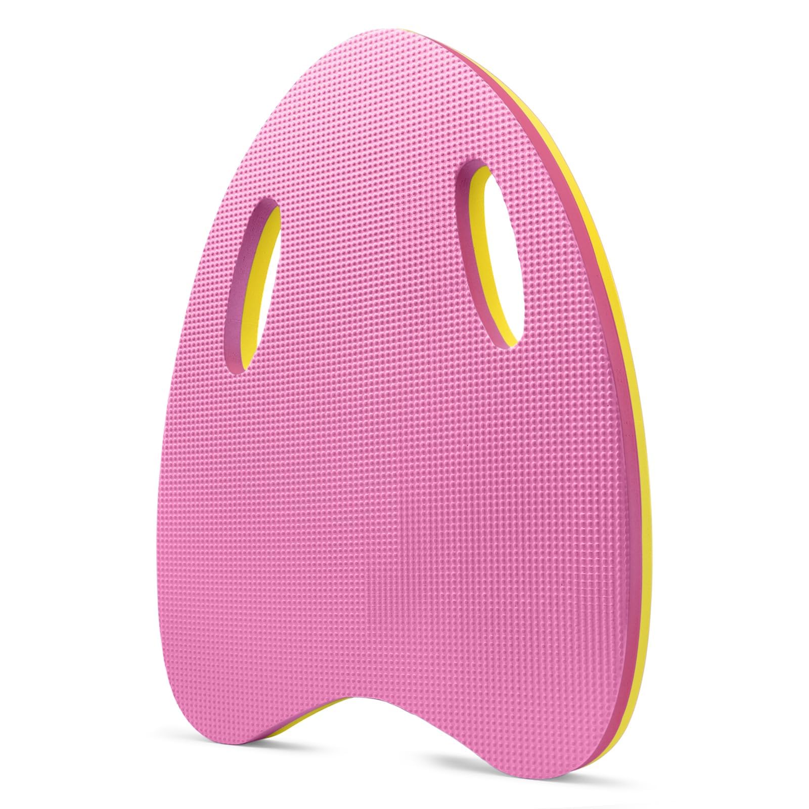 Swimming Kickboard for Kids & Adults - EVA Foam Floating Training Board with Dual Handles, Swim Aid for Pool & Open Water (Pink, A-Shaped)