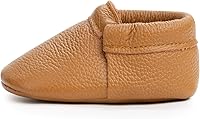 BirdRock Baby Fringeless Moccasins: Genuine Leather Soft Sole Shoes for Newborns, Infants, Babies & Toddlers - Promote Healthy Foot Development