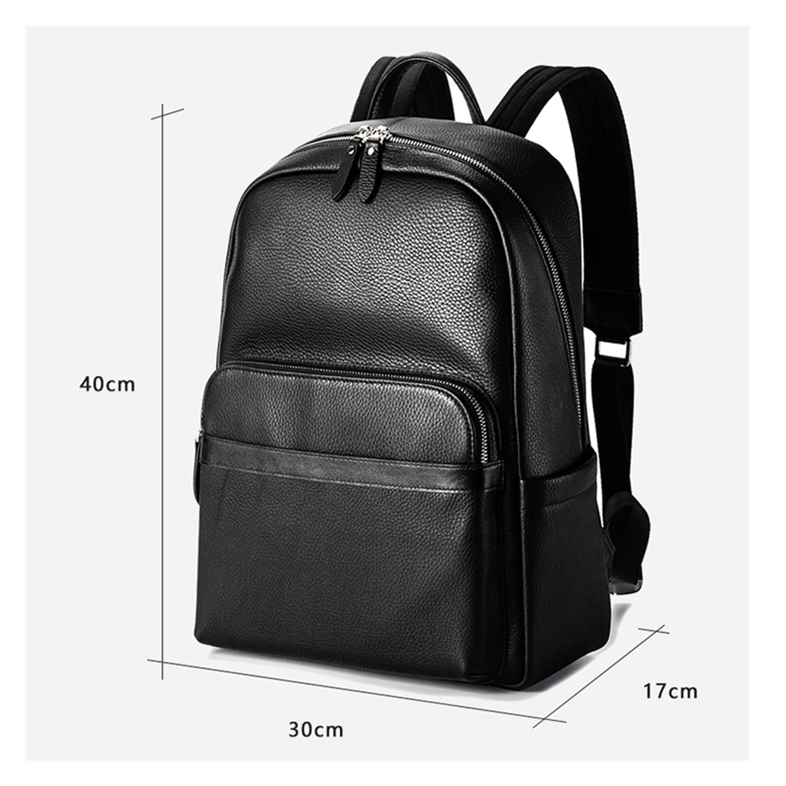 Sac à Dos En Cuir Time Resistance – Jusqu'à 15 Pouces, Noir, Pour Ordi Et Voyage (neuf)