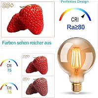 ExtraStar Edison Vintage LED Izzó G95 E27 Filament Lámpa Retro Dekoratív Villanykörte Meleg Fény 7