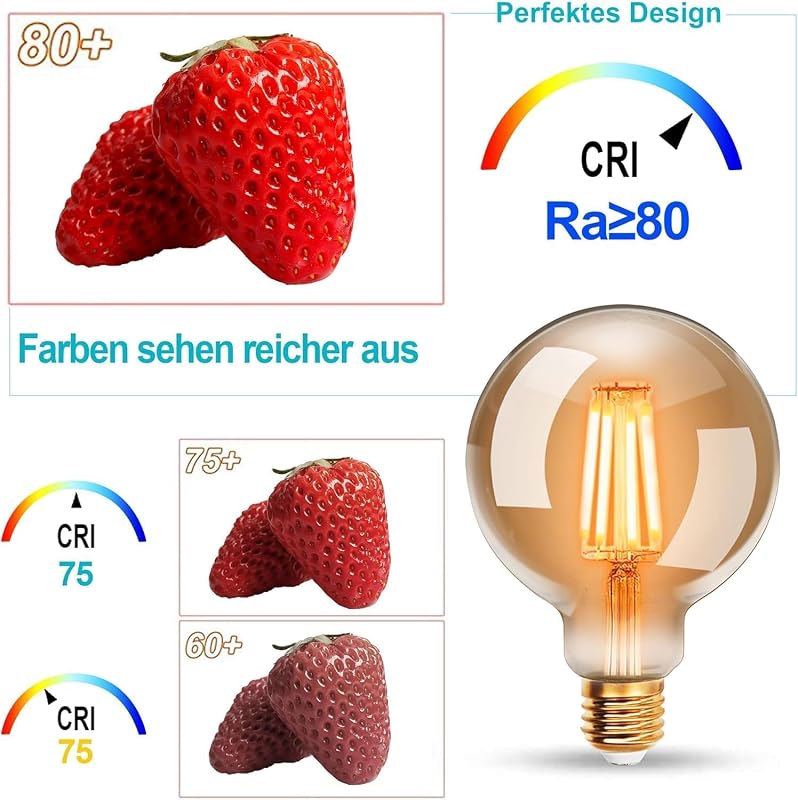 ExtraStar Edison Vintage LED Izzó G95 E27 Filament Lámpa Retro Dekoratív Villanykörte Meleg Fény