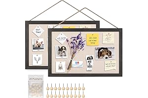 Miratino 2-Pack 16x11 inch Cork Board Set with Black Frame