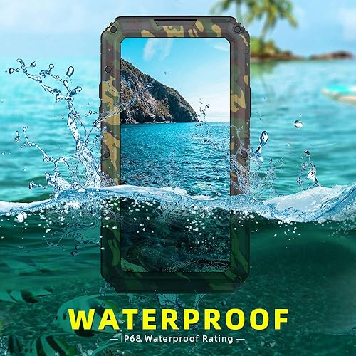 Miniatura 4 de Mitywah Funda a prueba de golpes compatible con iPhone XXS, funda protectora de cuerpo completo impermeable con aleación de aluminio resistente a