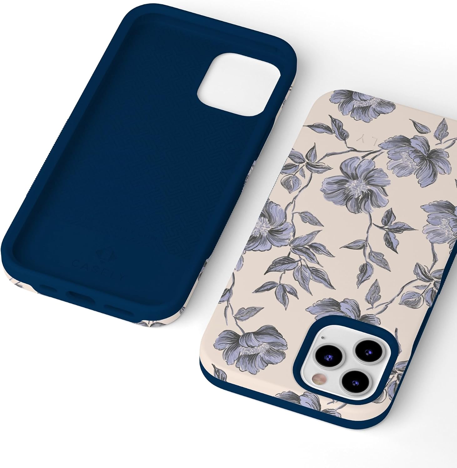 Casely iPhone 12 Pro Max Case | Ink & Iris | Vintage Floral | Bold Protective Design | Compatible with MagSafe