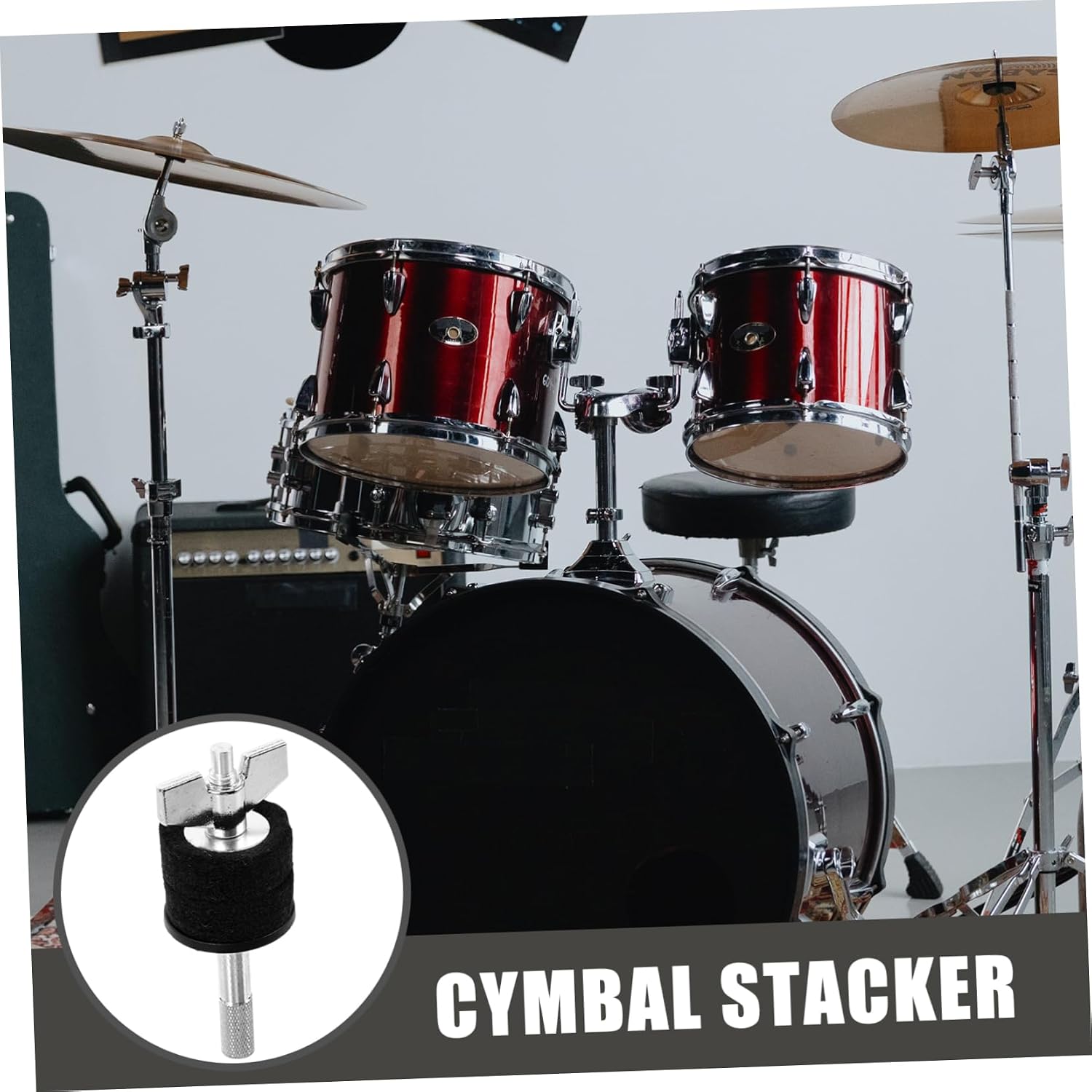 VICASKY Cymbals Stacker Mount Durable Metal Percussion Instrument Accessory for Hihat Cymbal Stand Holder Easy Setup Compatible