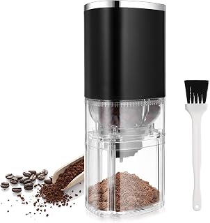 Electric Coffee Grinder with Adjustable Conical Burrs and 155ml Capacity, Rechargeable 1200mah Battery, Detachable Design, Easy to Wash, for Home Use