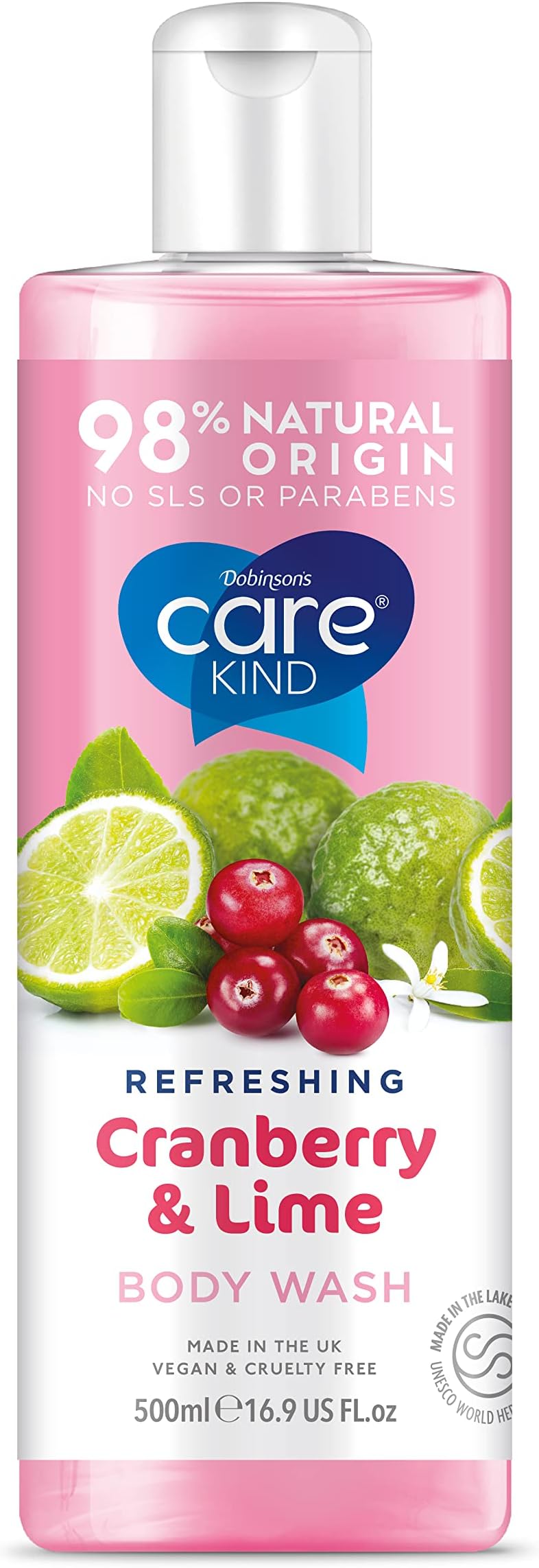 Shower Gel from Care Kind, 98% Natural Body Wash Calming, Cruelty Free, No SLS or Parabens, original nature bathing cleanser Vegan in source faith 500 ml