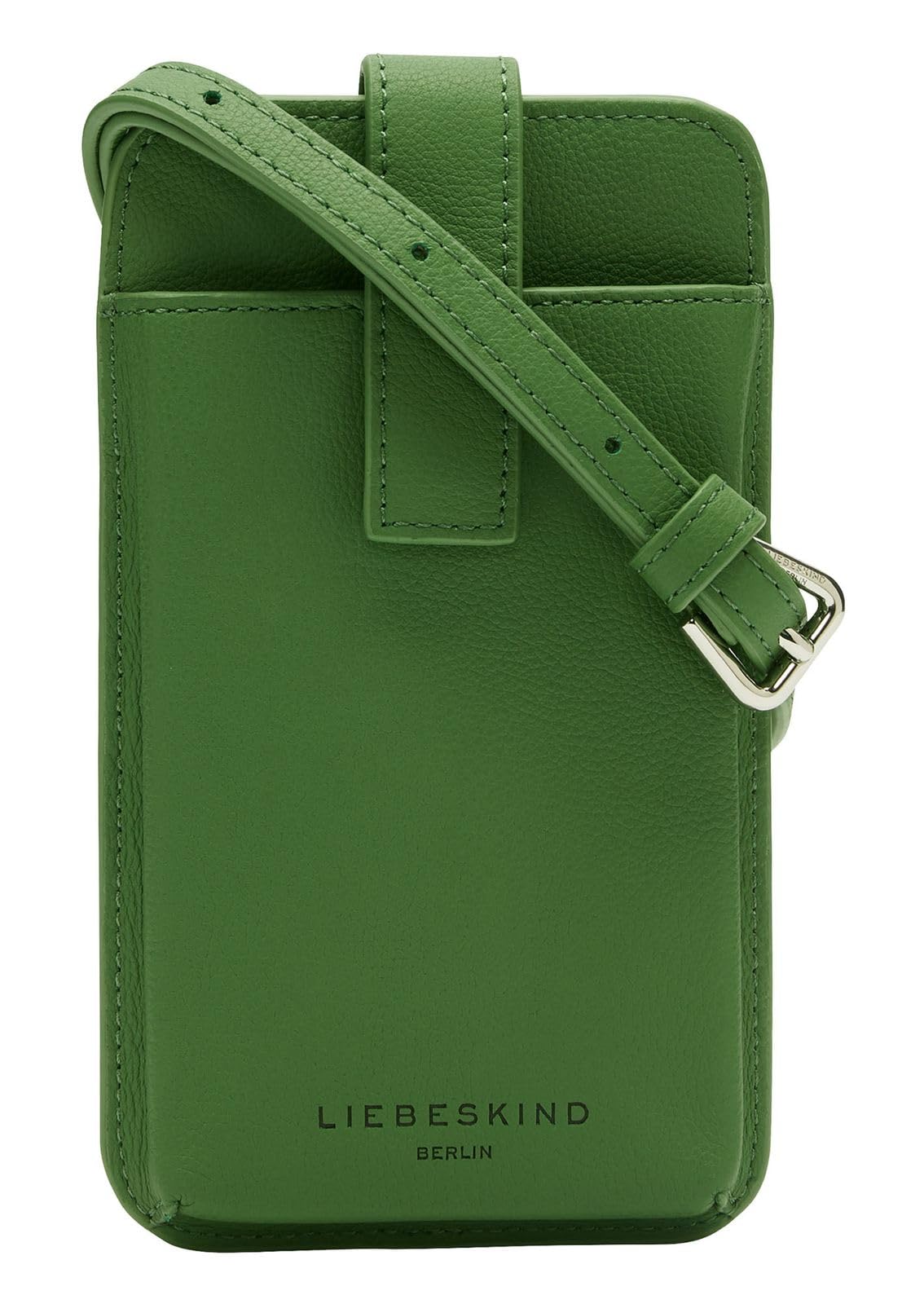 LIEBESKIND BERLIN Leather phone pouch cross body bag Harris Mobile Pouch Algae green