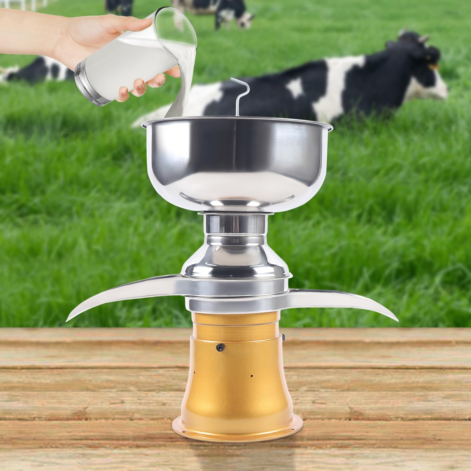 26 X 12 cm latte crema separatore, laboratorio centrifuga macchina centrifuga, ciotola del latte capacità 5 l, 9800-11000 R/min, design rimovibile, per la lavorazione del latte intero e per la