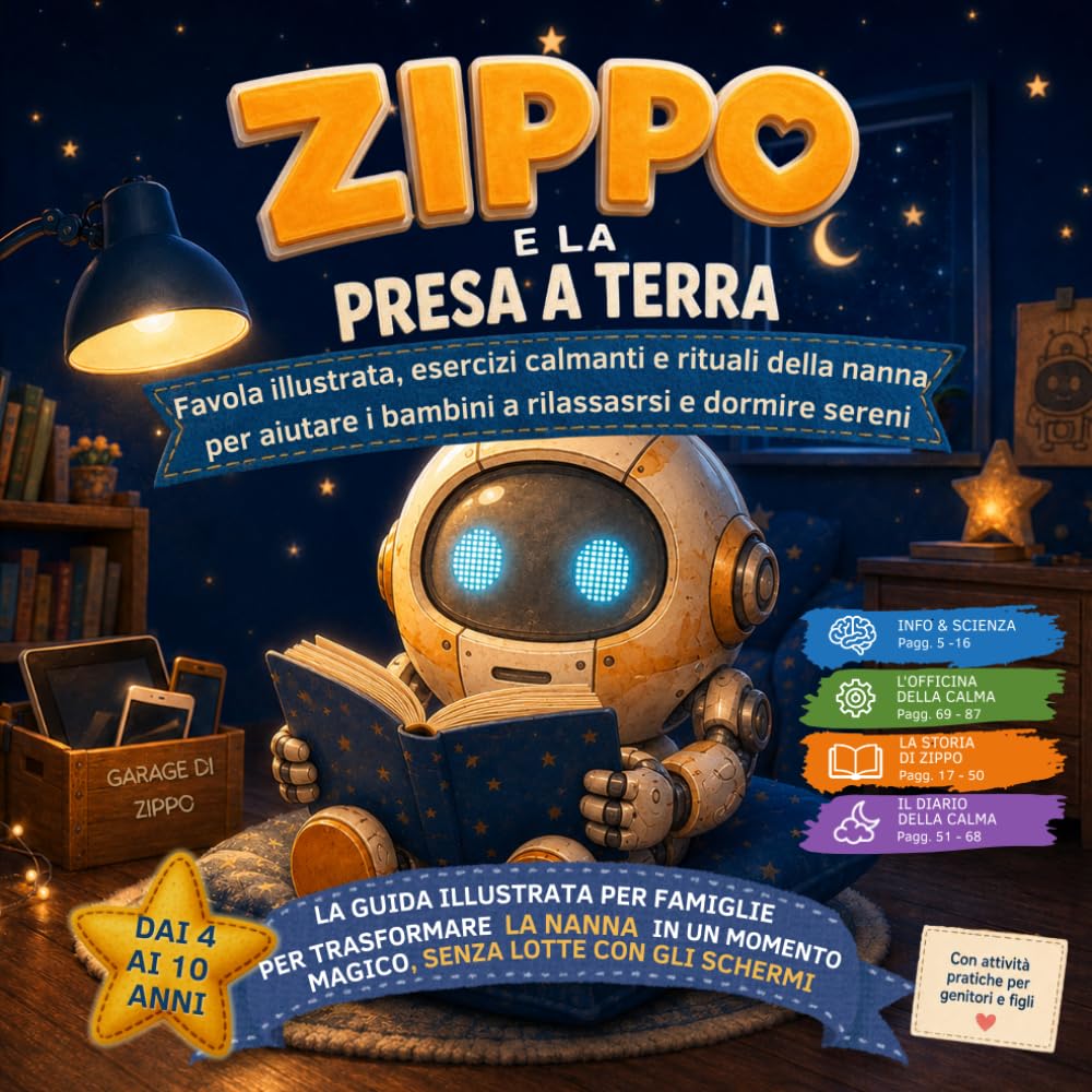 Zippo e la Presa a Terra: Favola Illustrata, Esercizi Calmanti e Rituali della Nanna per Aiutare i Bambini a Rilassarsi e Dormire Sereni