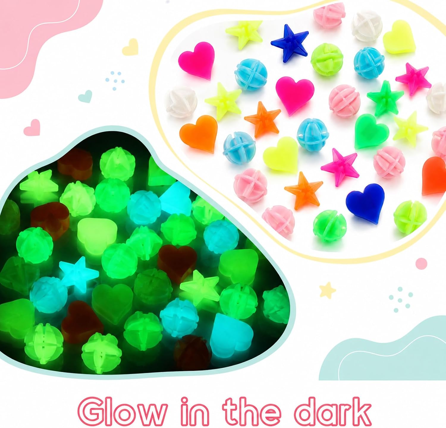 210 Pcs Bike Spoke Beads Glow in The Dark Glowable Spoke Cover Decorations
