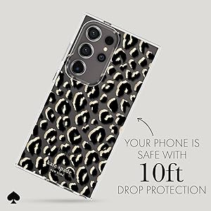 kate spade new york Samsung Galaxy S24 Ultra Case, Compatible with Wireless Charging - City Leopard Black