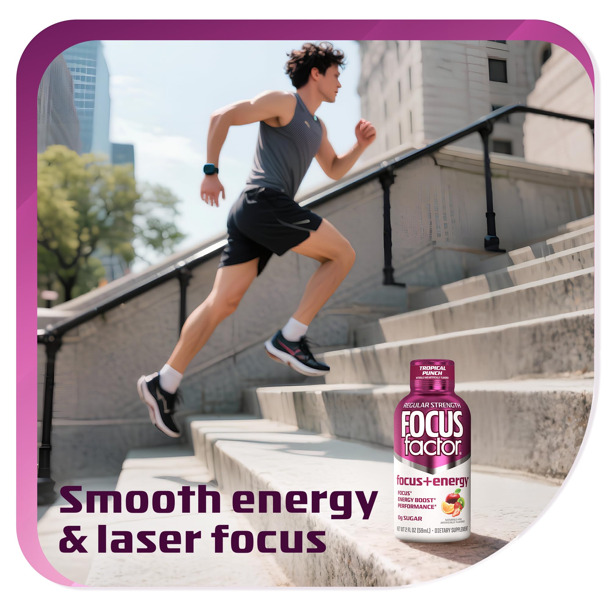 Focus Factor Focus + Energy Shots - 12 x 2oz Bottles (Tropical Punch Flavor) - Powered by Nootropics with Caffeine, L-Theanine, Ginkgo, Bacopa, L-Tyrosine, Alpha GPC — Amazon image 6