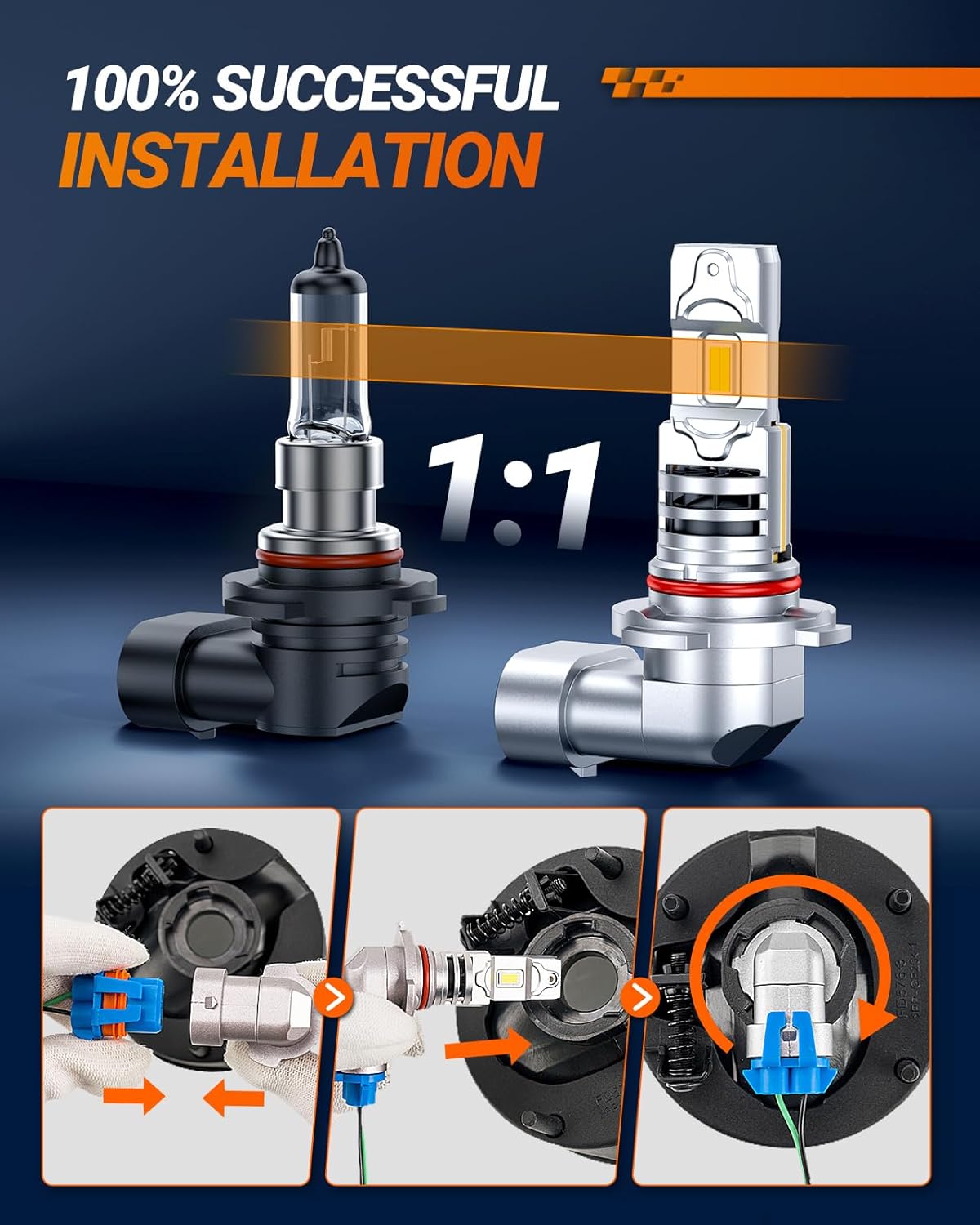 SEALIGHT H10 LED Fog Light Bulbs, 18000LM 9140 9145 Fog Lamp, 6500K Cool White Light with Cooling Fan, Pack of 2