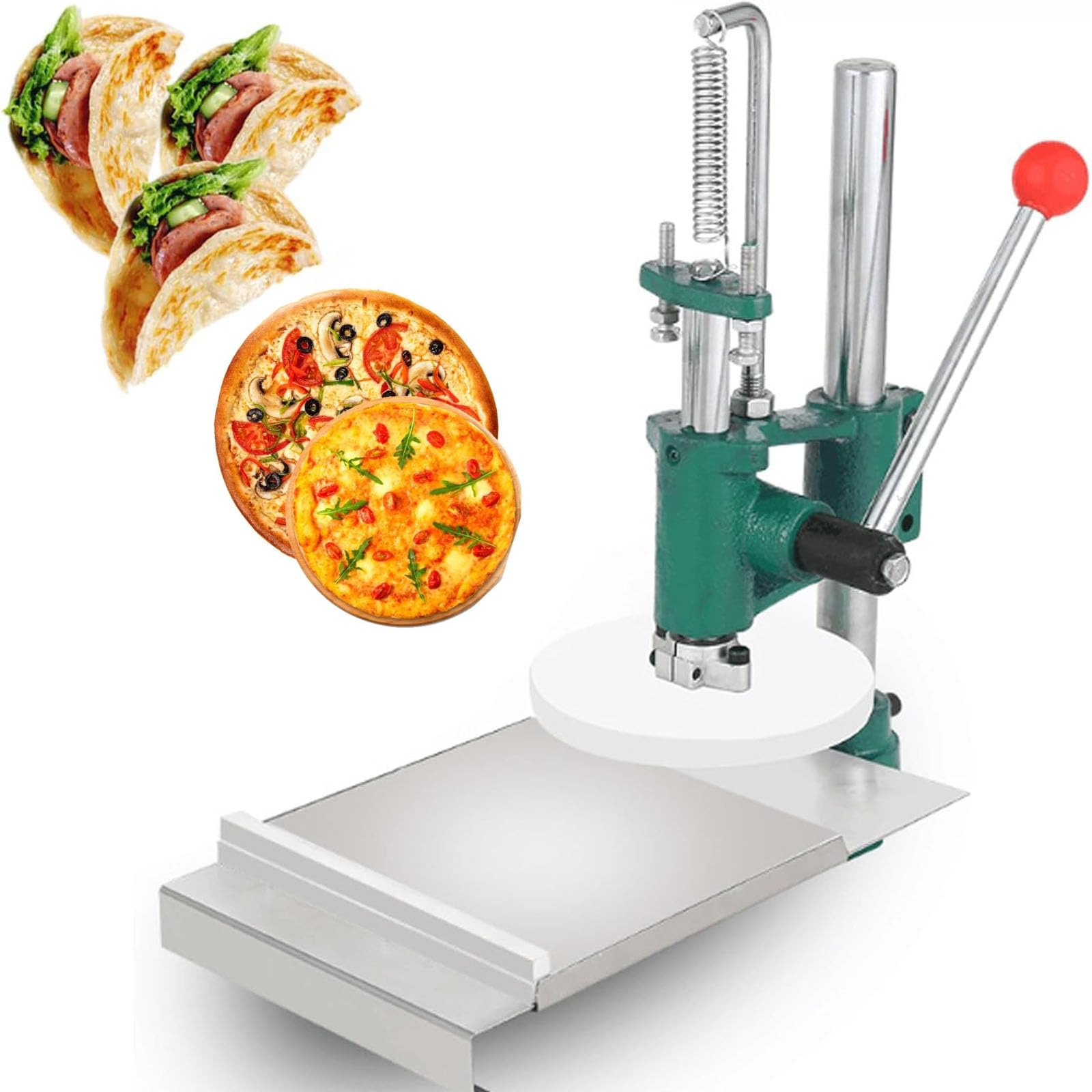 Pressa per Impasto, Appiattitrice Manuale, con Leva di Regolazione Dellangolo, Robusta Struttura in Metallo, Ideale per Panifici E Cucine Domestiche. 20cm