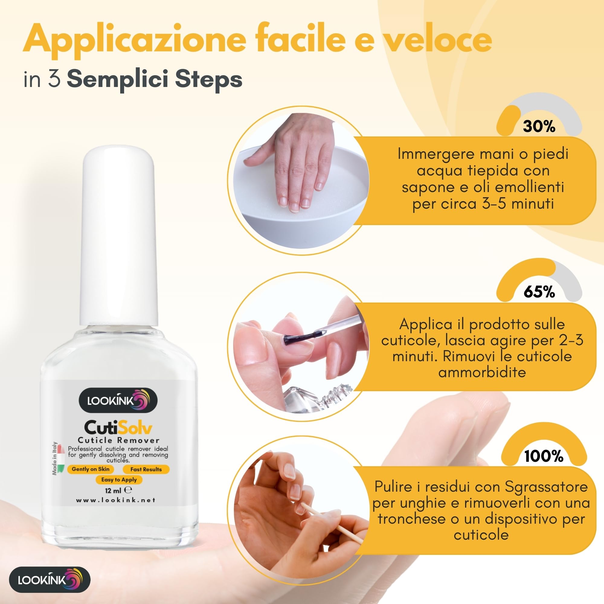 Rimuovi Cuticole Professionale 12 ml – Made in Italy | Cuticle Remover per Unghie | Scioglie e Rimuove Cuticole Dure | Formula Delicata e Cremosa