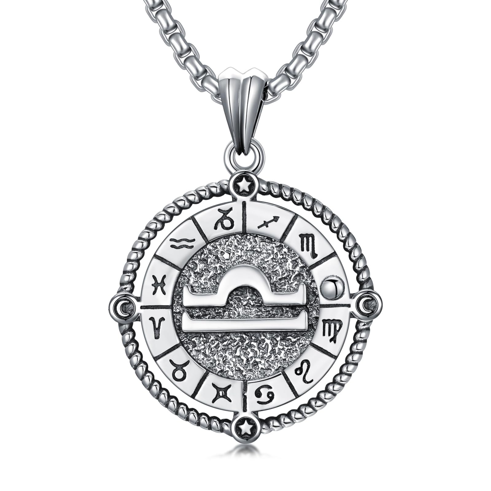 ROMANTICWORK Collier avec pendentif astrologique en argent sterling 925 avec 12 constellations - Cadeau pour homme et femme