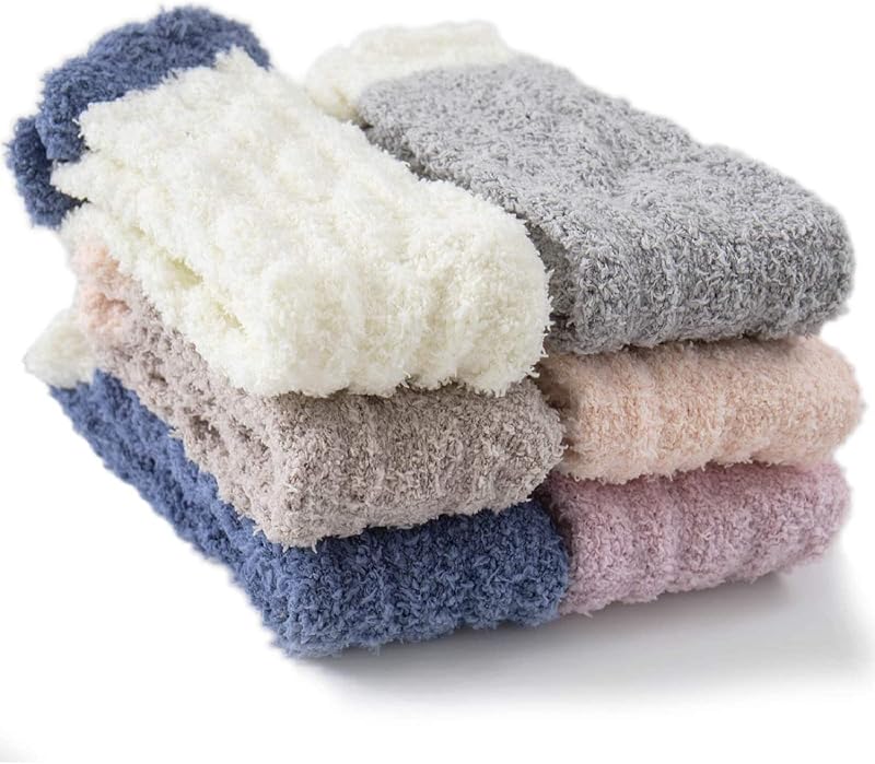 TEHOOK Fluffy Plush Slipper Socks