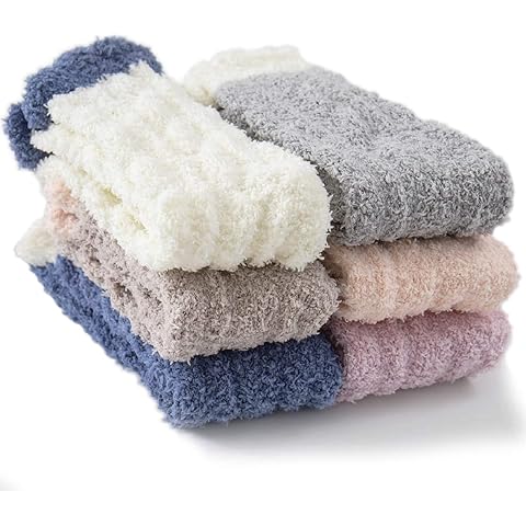 TEHOOK Warm & Cozy Gifts for Women, Stocking Stuufers, Fluffy Fuzzy Plush Sleeping Slipper Socks - Soft Warm Fabric