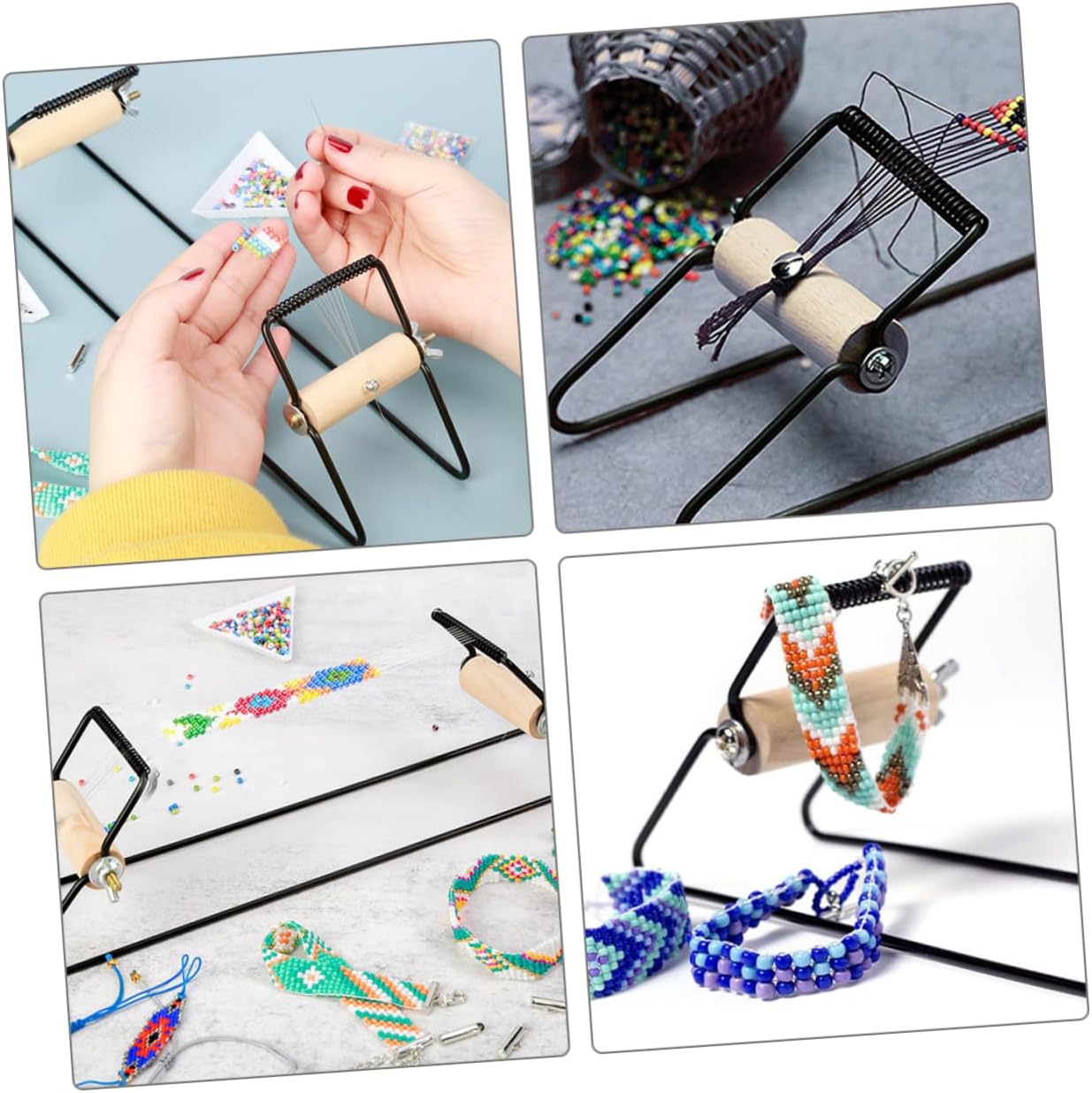 DIY Bracelet Beading Machine for Jewelry and Anklets, Black Metal