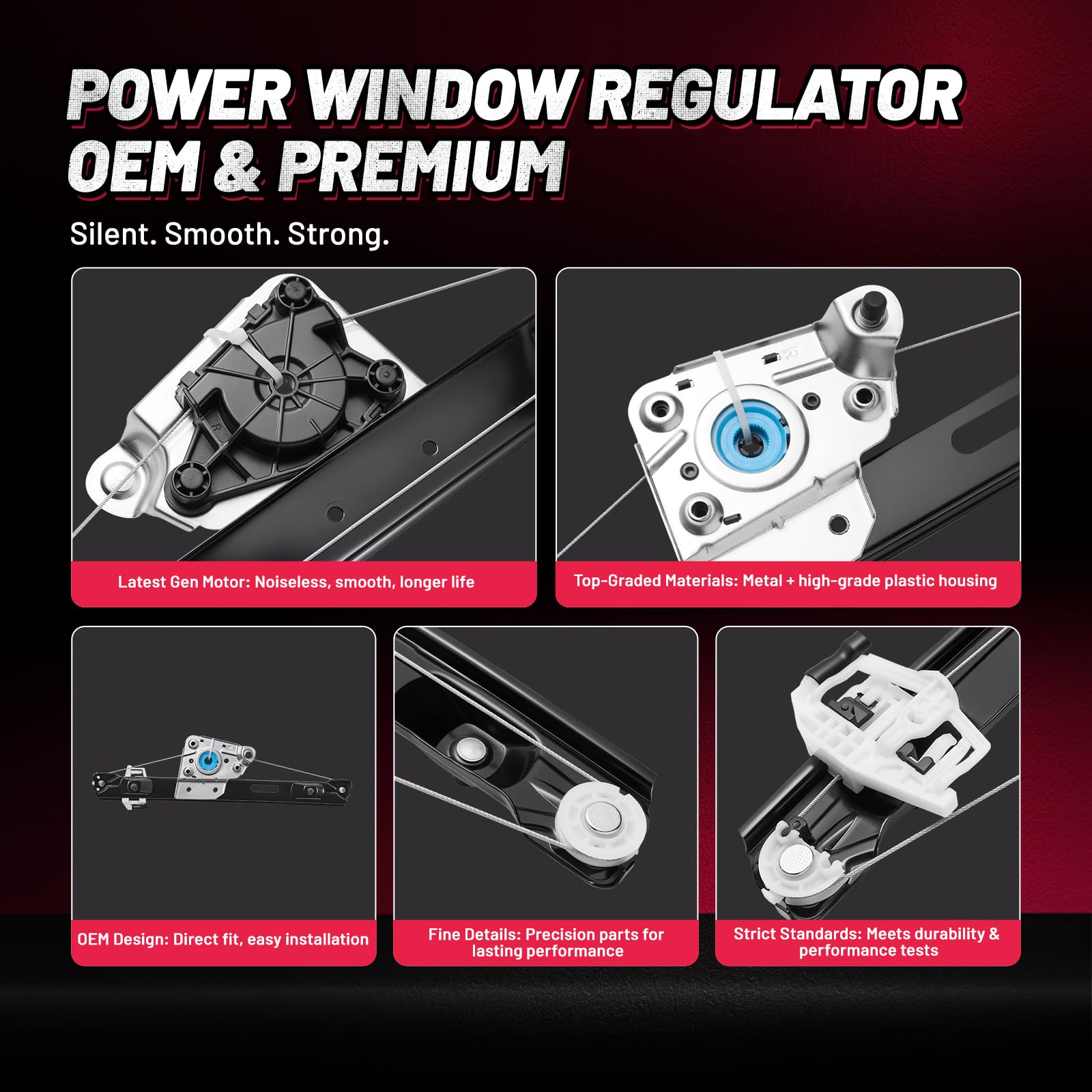 BDFHYK Fensterheber Hinten Rechts Zuverlässig und Langlebig Kompatibel mit BMW 1er E87 2004-2011, FH-890-BME87HR, 51357138468, 51 35 7 138 468, 7138468, 53590, 01.3500, AV967, 207023, 6060-00-BW3500