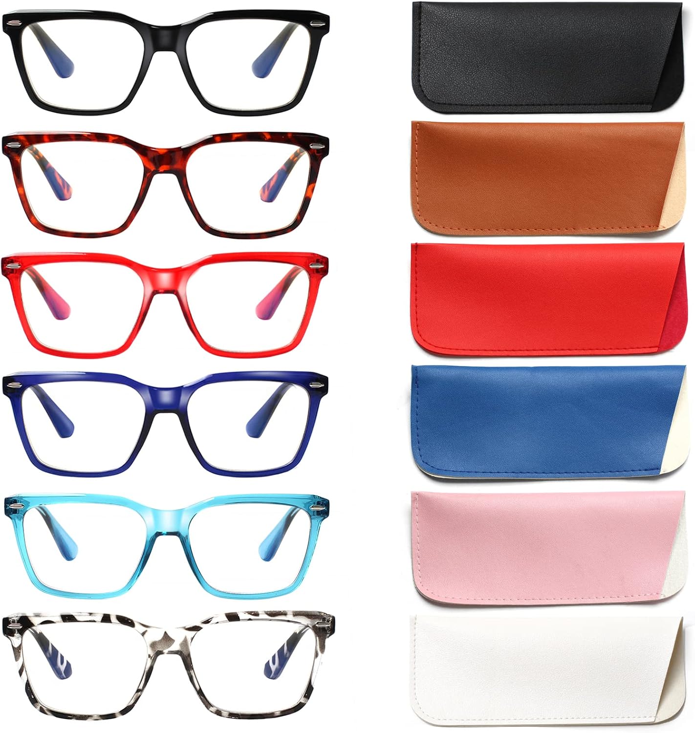 COJWIS 6 Pack Lesebrille Damen Herren Blaulichtfilter Brille AntiMüdigkeit Computerbrille