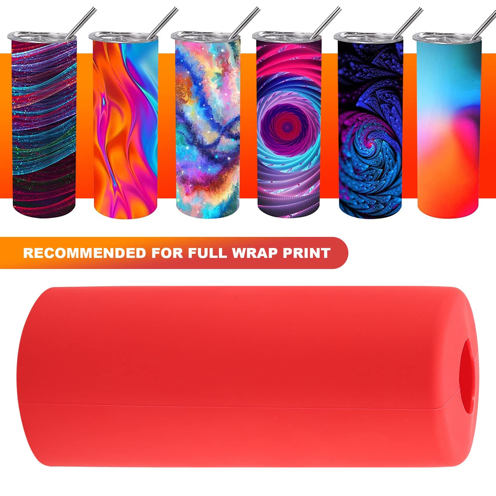 Wanjorlay 3 Pcs Silicone Wrap for Sublimation Skinny Tumblers 20Oz Reusable Silicone Wrap Mug Clamp for Full Wrap Tumbler Blank - Image 3