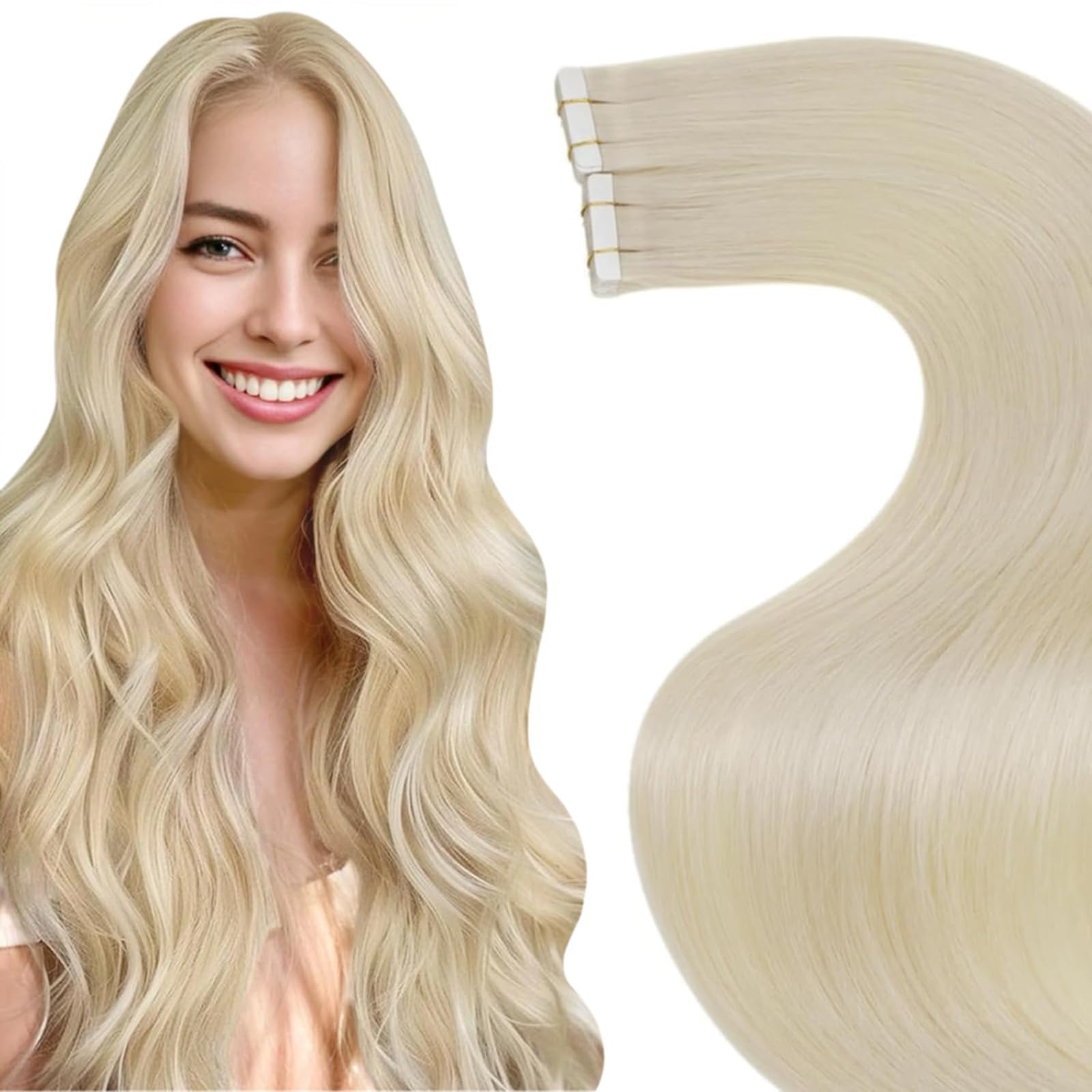 LaaVoo Tape in Extensions Echthaar Remy Haarverlängerung Echthaar Extensions Tapes