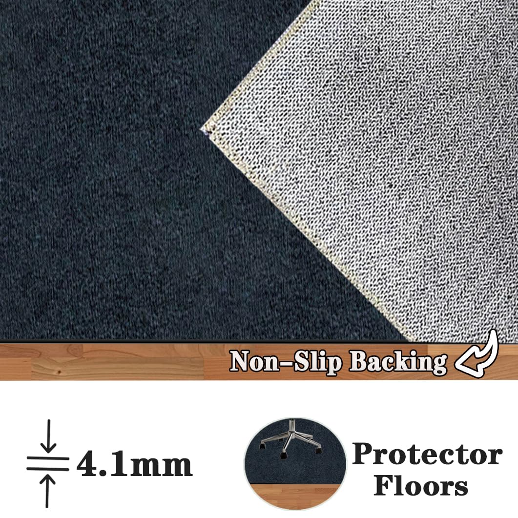 Tapis Chaise Gaming Antidérapant, 200 x 300 cm Tapis Chaise de Bureau, Tapis Protection Sol Chaise Bureau, Tapis de Sol pour Bureau Plancher de Bois, Tapis de Protection en carrelage