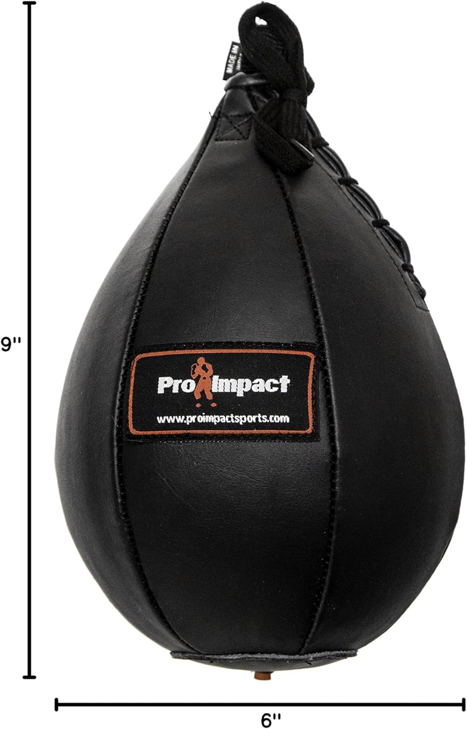 Pro Impact PU Leather Speed Bag – Pear Shaped Hanging Ball for Boxing, MMA & Muay Thai – Training Equipment for Doorway Hanging Ceiling – Boxer Accuracy Workout, Drills & Exercise – Punching Trainer