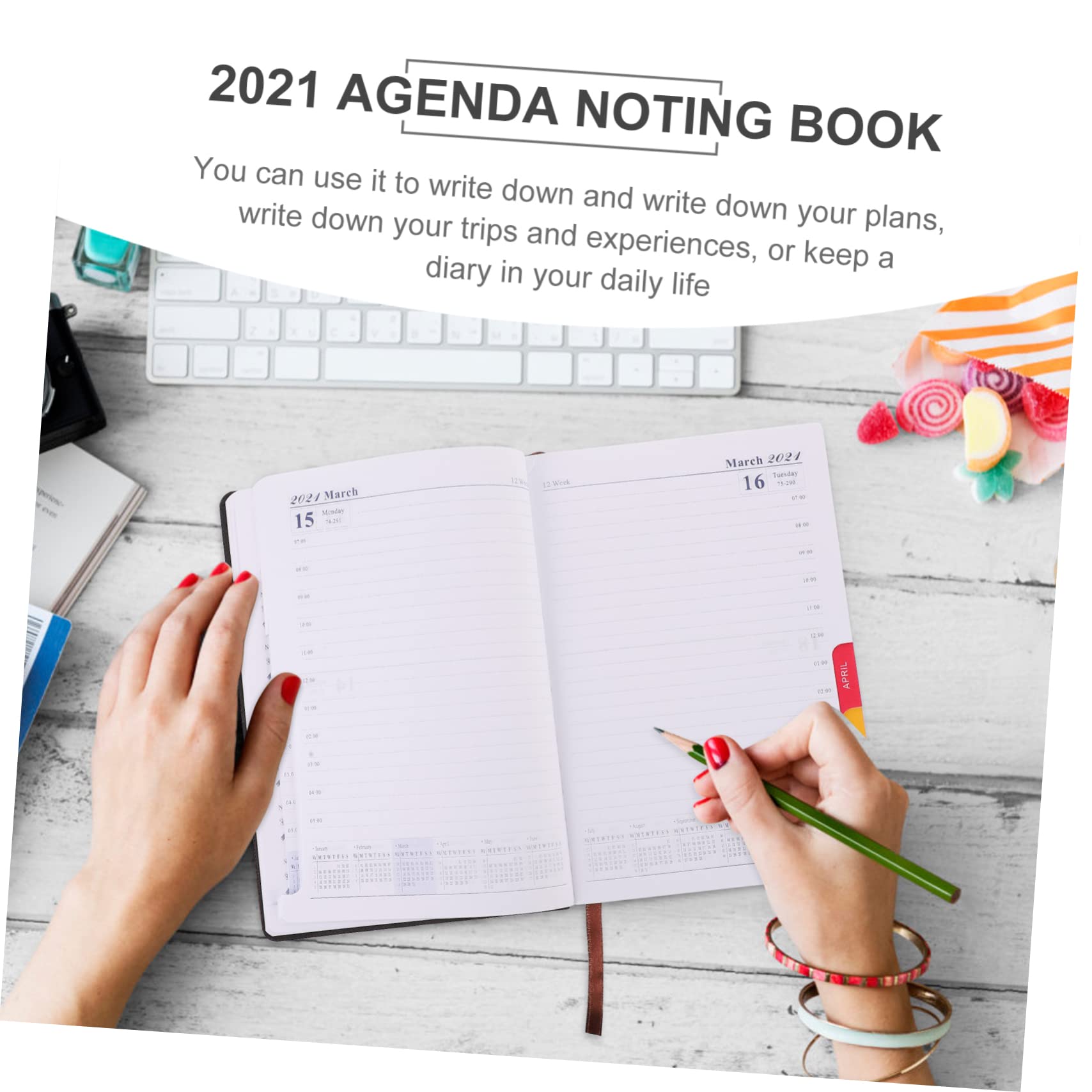 3 Pezzi Agenda Giornaliera 2021 Quaderno Per Studenti Impiegati Insegnanti Viaggiatori