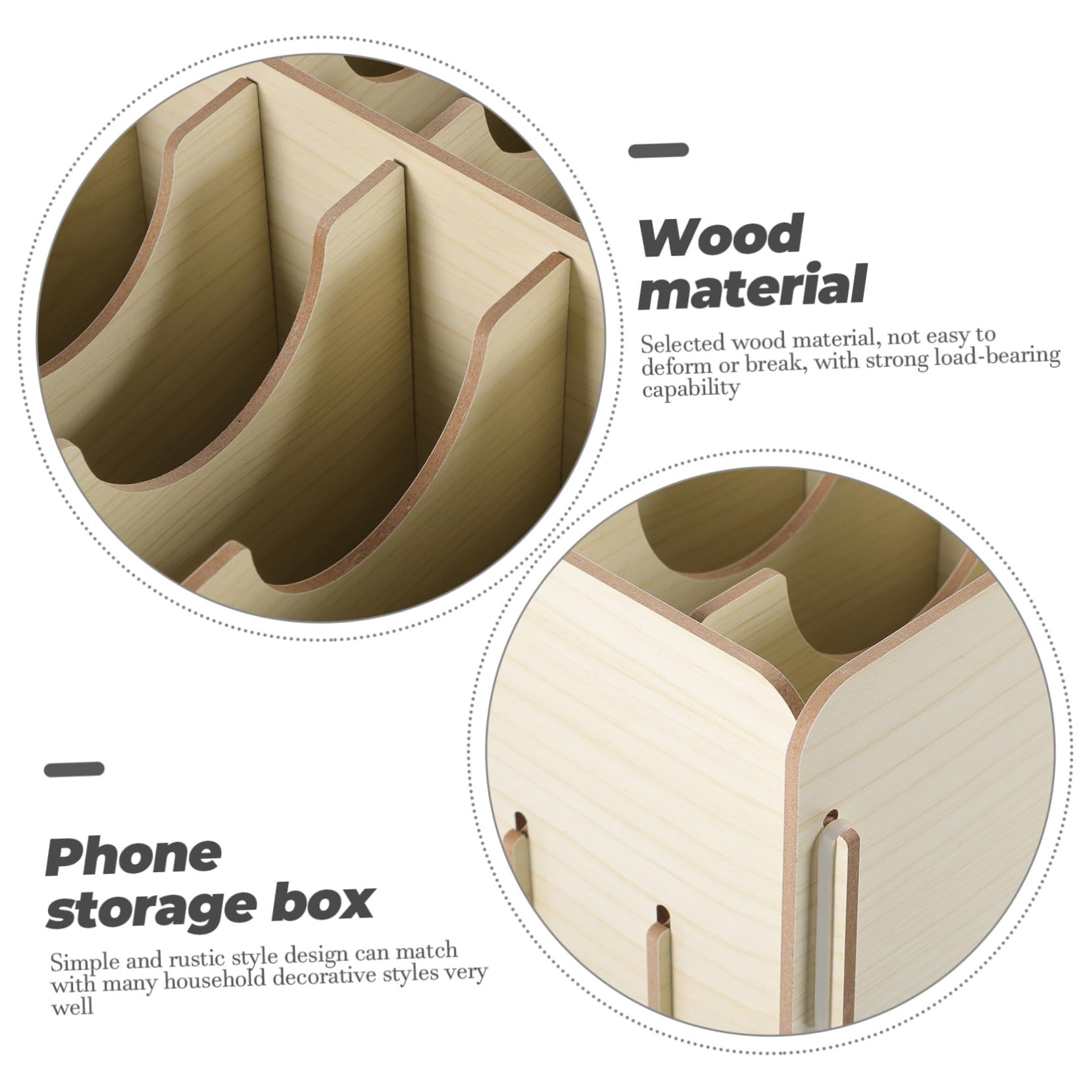 Porta Cellulare Organizer da Tavolo in Legno Scatola Portaoggetti per Telefono Cellulare Contenitore da Scrivania Scomparti Multipli per Aula e Ufficio