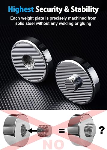 Miniatura 2 de Northdeer Mancuernas de acero ultracompactas y ajustables cromadas con asas de espuma de 5 libras, 10 libras, 15 libras, 20 libras, 30 libras, 50