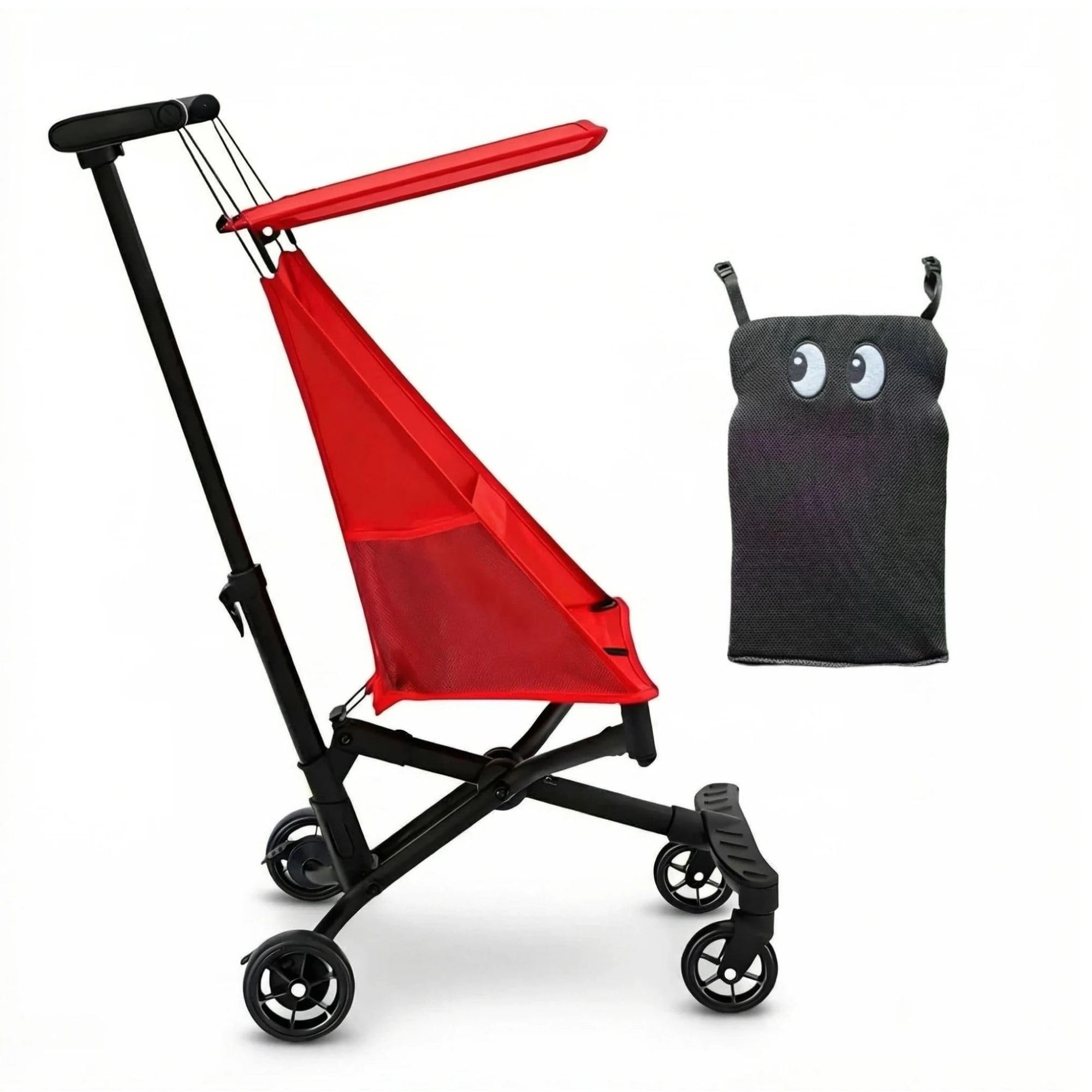 Poussette De Voyage Ultra-légère, 2,8kg Pliage Et Dépliage D'une Main Compact Pour Avion, Avec Coussin Dorsal Pour Enfants 0-4 Ans, 4 Couleurs red