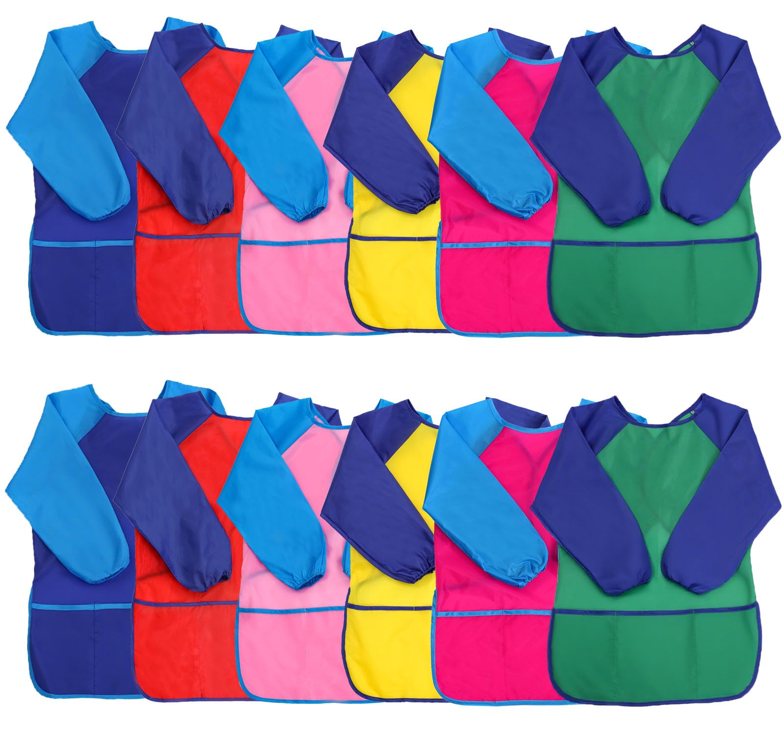 Grembiule artistico per bambini con maniche lunghe, 3 tasche spaziose, per artisti, per bambini dai 3 agli 8 anni, per cucinare e dipingere