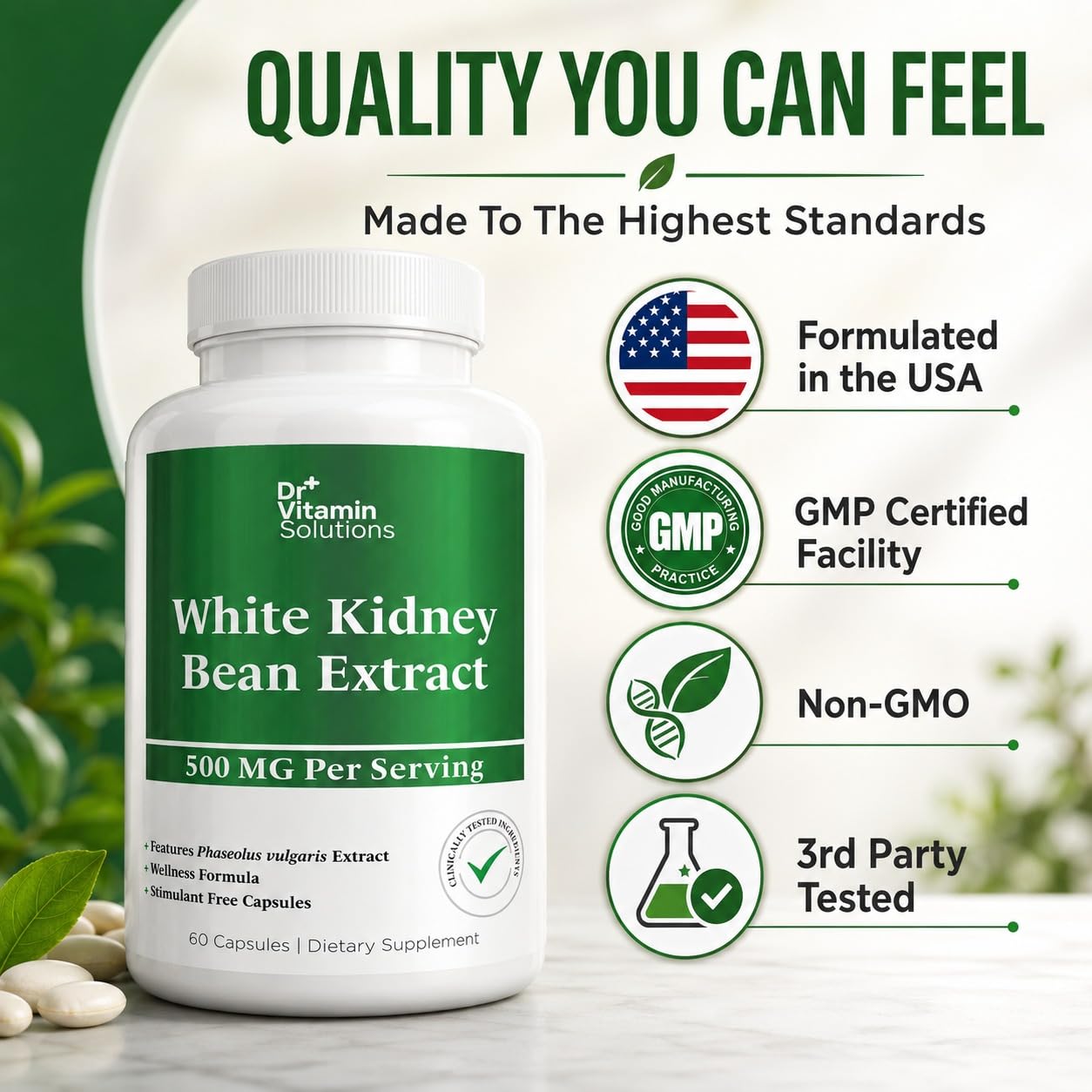 Dr Vitamin White Kidney Bean Extract 500 mg, 60 Vegetable Capsules — Amazon image 7